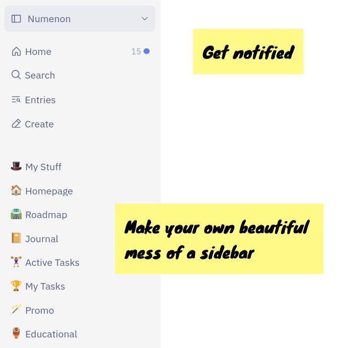 Sreenshot of a team journal